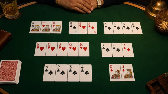 Valid declaration desk with sequence cards and Indian Rummy APK checklist