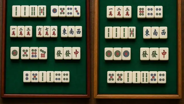 Dual app comparison desk with Indian Rummy cards and APK review columns