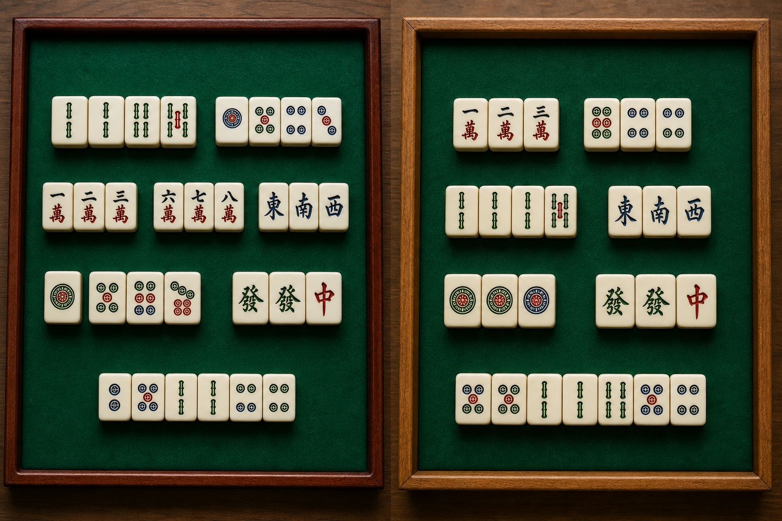 Side-by-side meld layouts clarify compare pages without fake leaderboard art.