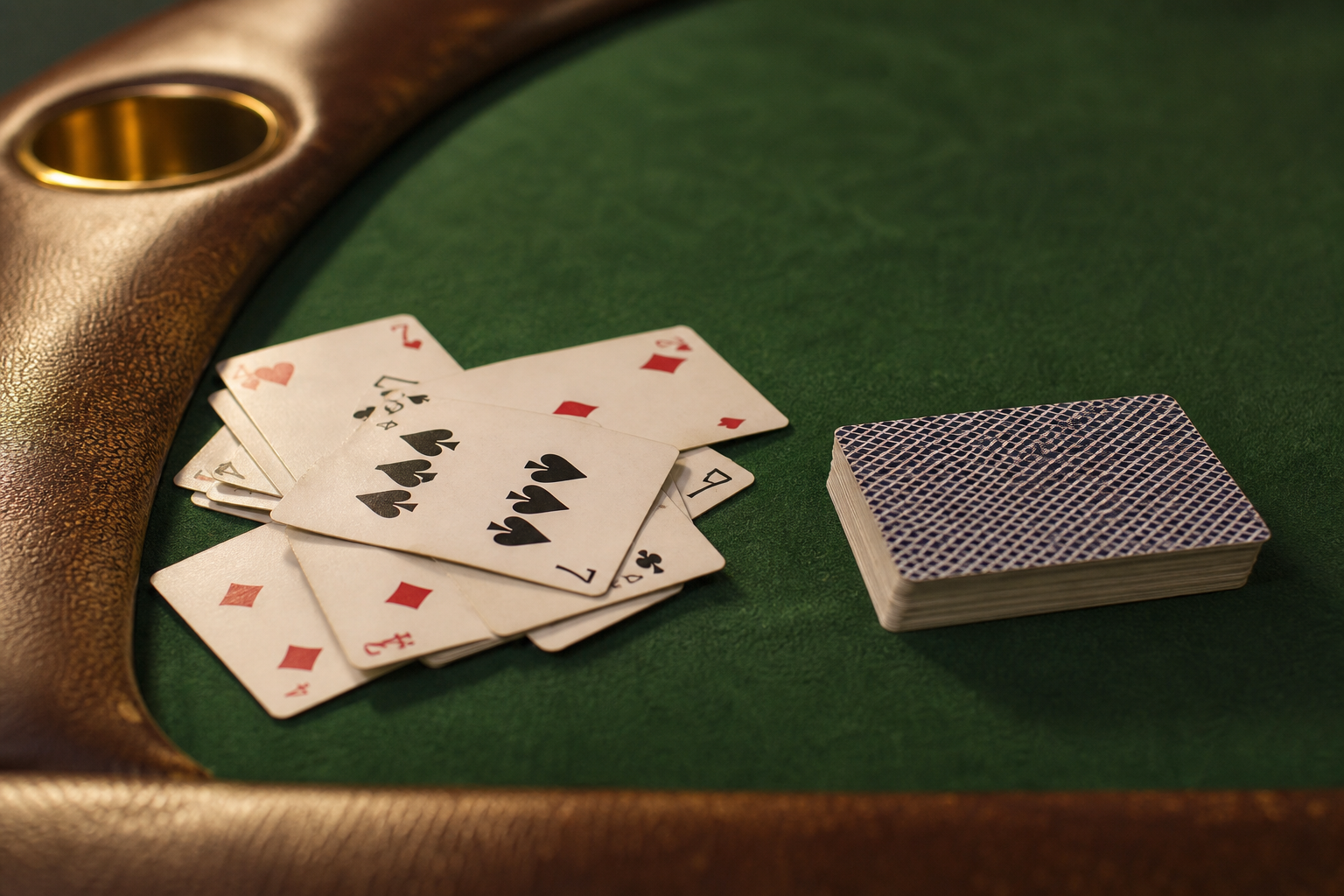 Open and closed piles on the table — track what opponents discard during practice.