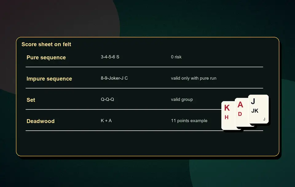 can a set contain duplicate suits Set combinations and valid examples visual 5 for Indian card game guidance, APK safety, rules, examples and responsible play