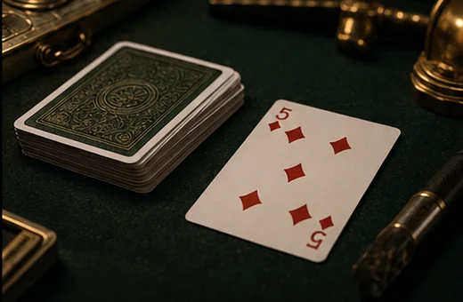 Score ledger and cards beside a desk explaining 21 card Indian Rummy rules for casual play