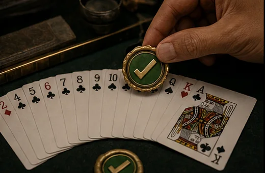 Card-table scene focused on building valid sequences before declare timing